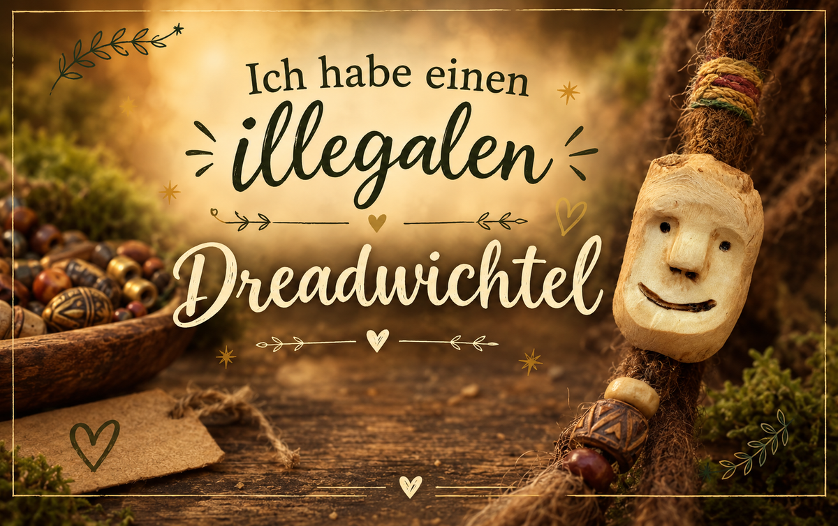 Dreadwichtel aus Baumperle – handgeschnitzter Wichtel für Dreads und Locs