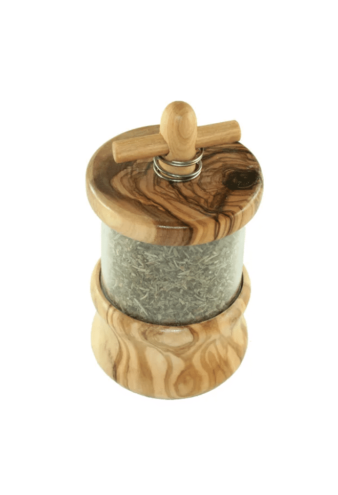 Kräutermühle aus Olivenholz