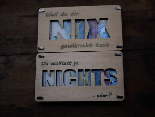 Lasercut Geld Geschenk
