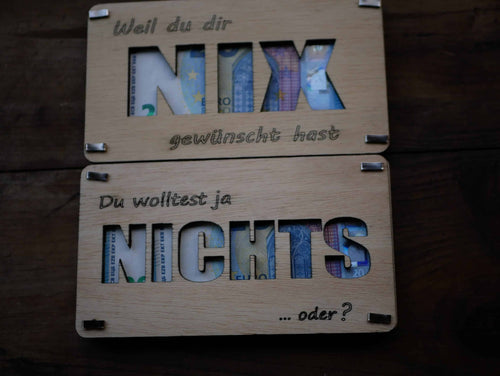 Lasercut Geld Geschenk