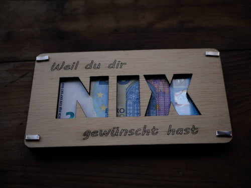 Lasercut Geld Geschenk