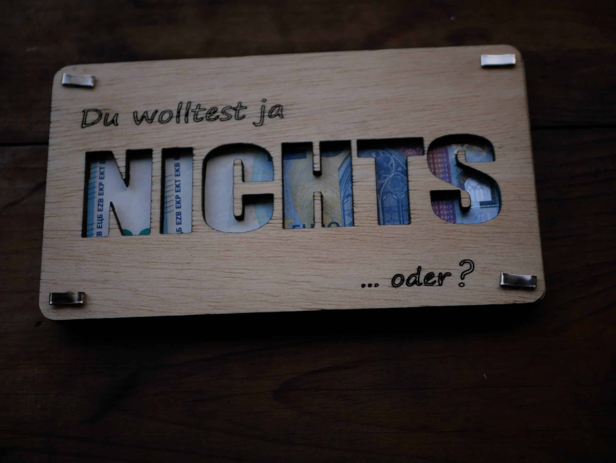 Lasercut Geld Geschenk