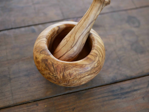 Mörser 12 cm Olivenholz
