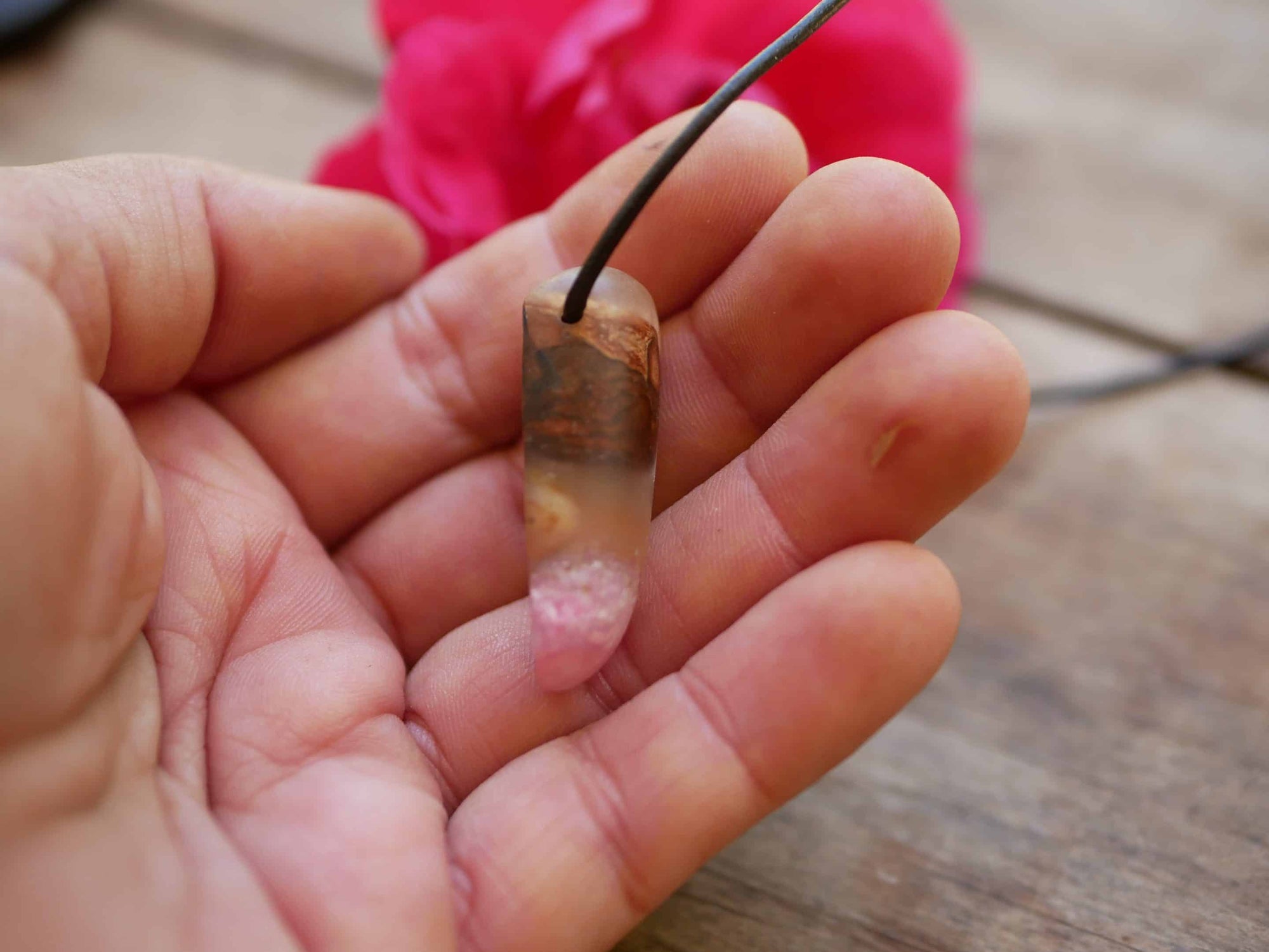 Baumperlen mit Epoxid Rose