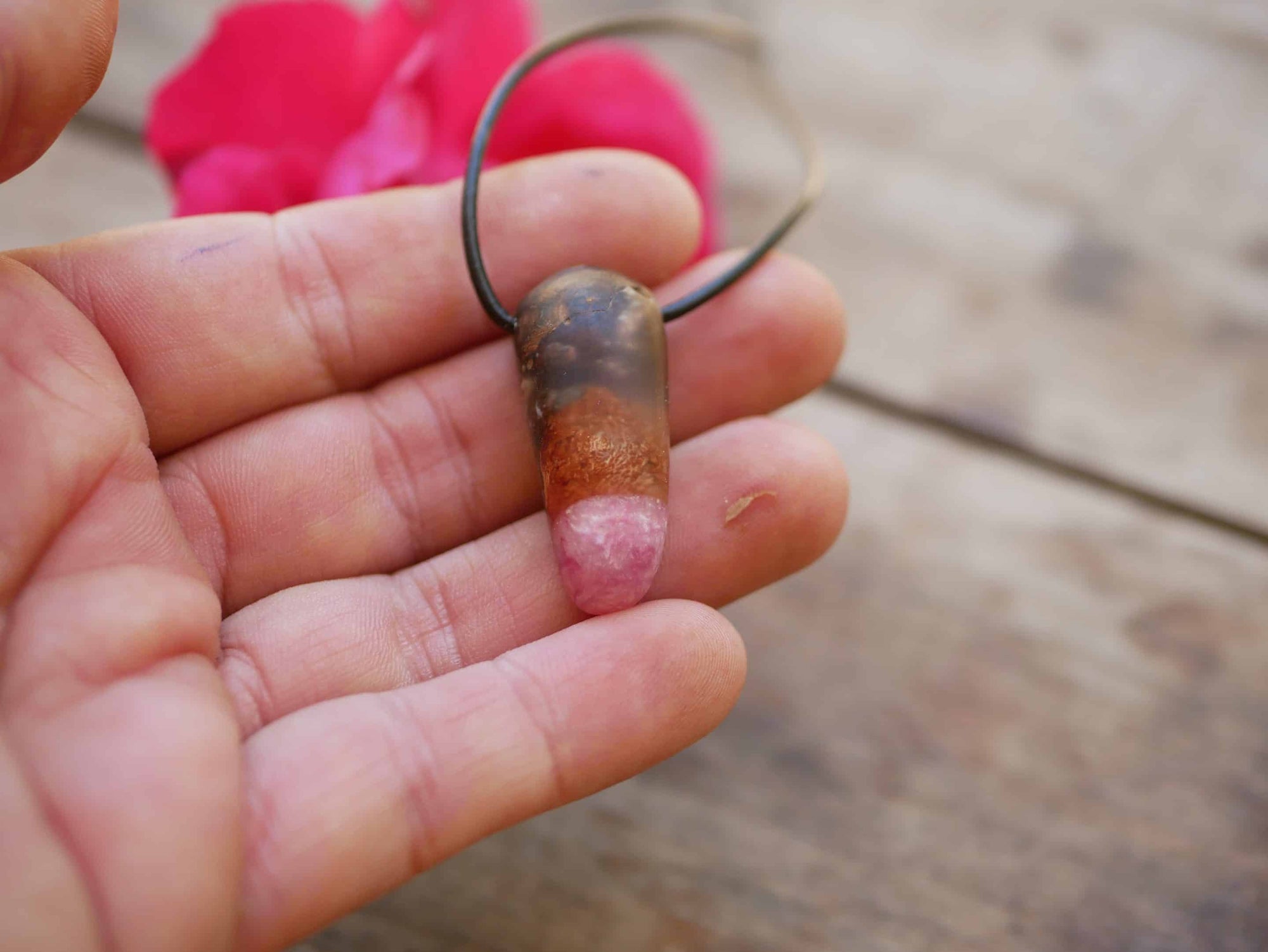 Baumperlen mit Epoxid Rose
