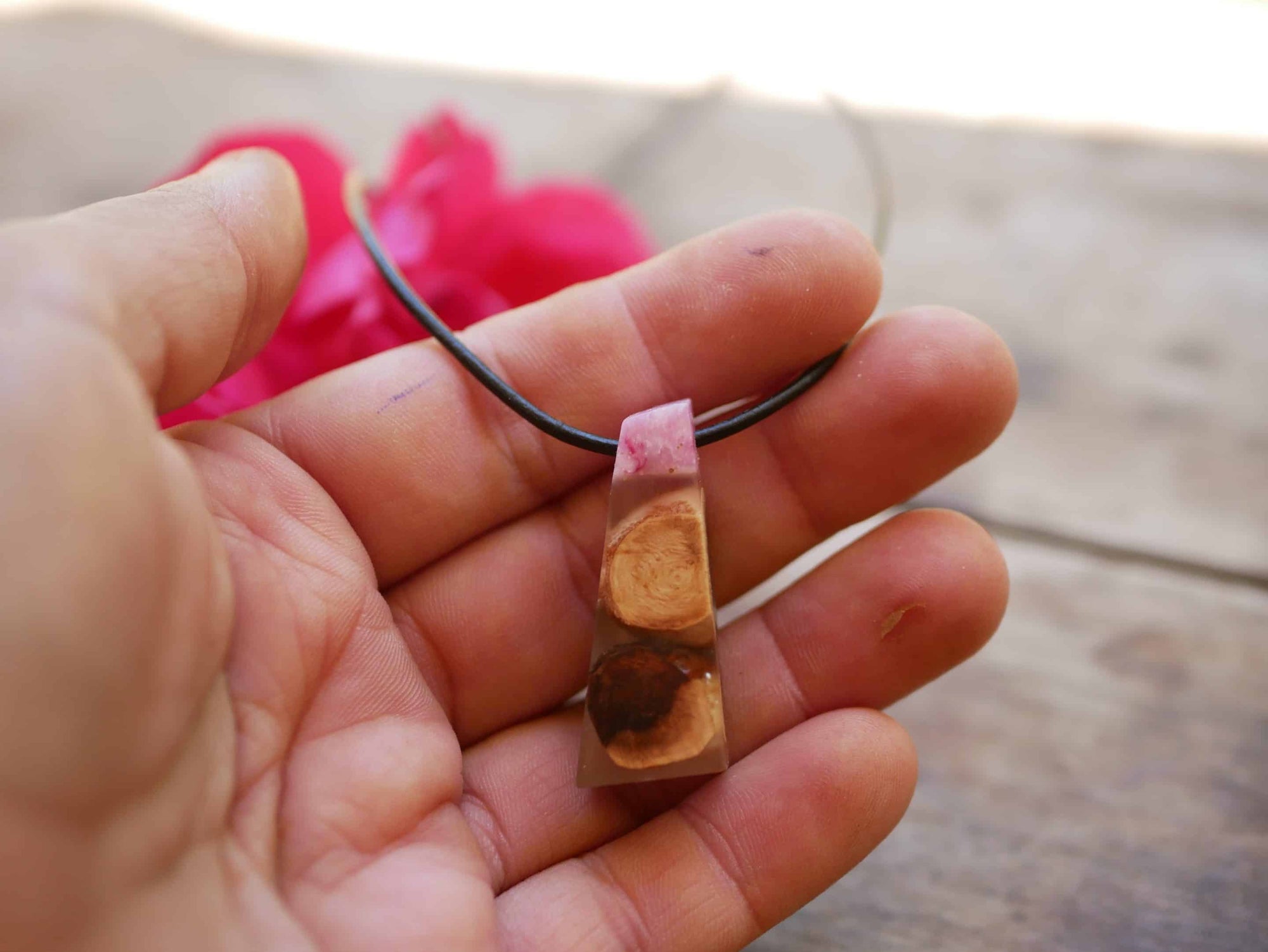Baumperlen mit Epoxid Rose