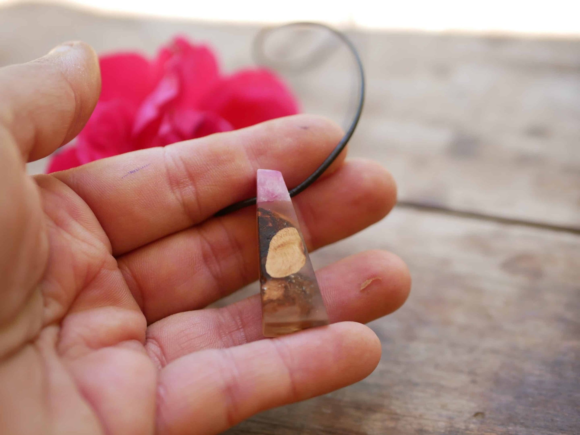 Baumperlen mit Epoxid Rose