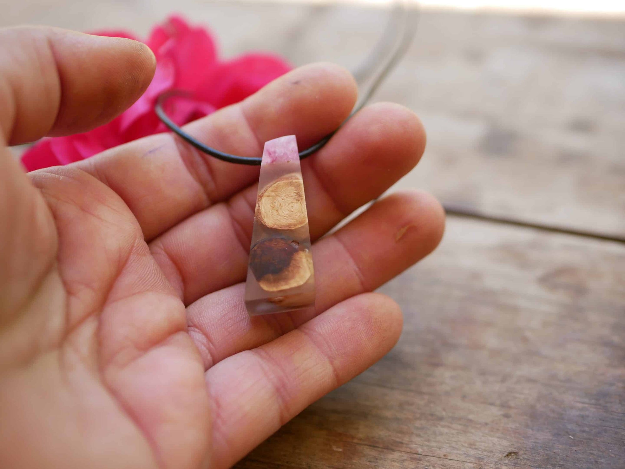 Baumperlen mit Epoxid Rose
