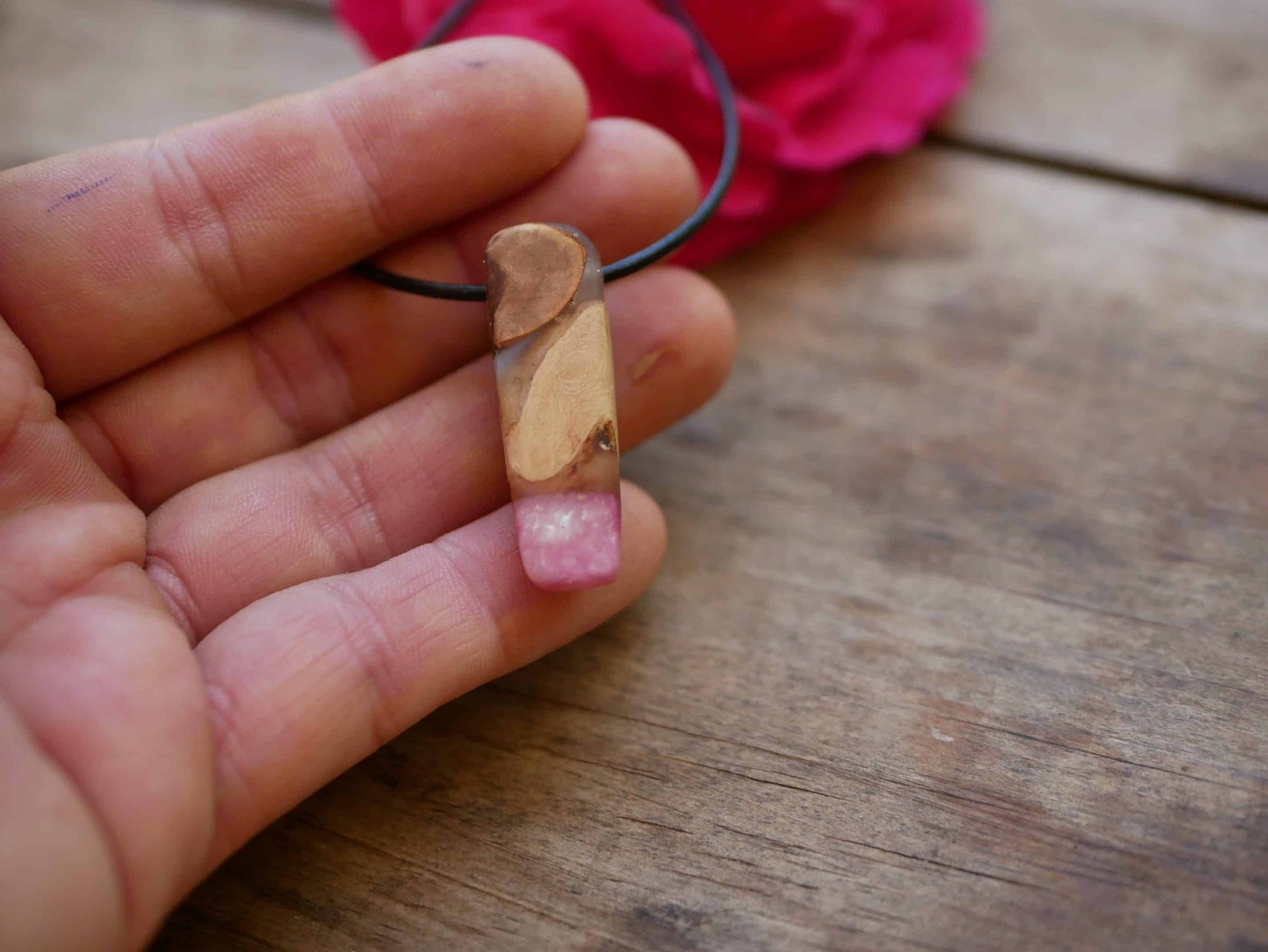 Baumperlen mit Epoxid Rose
