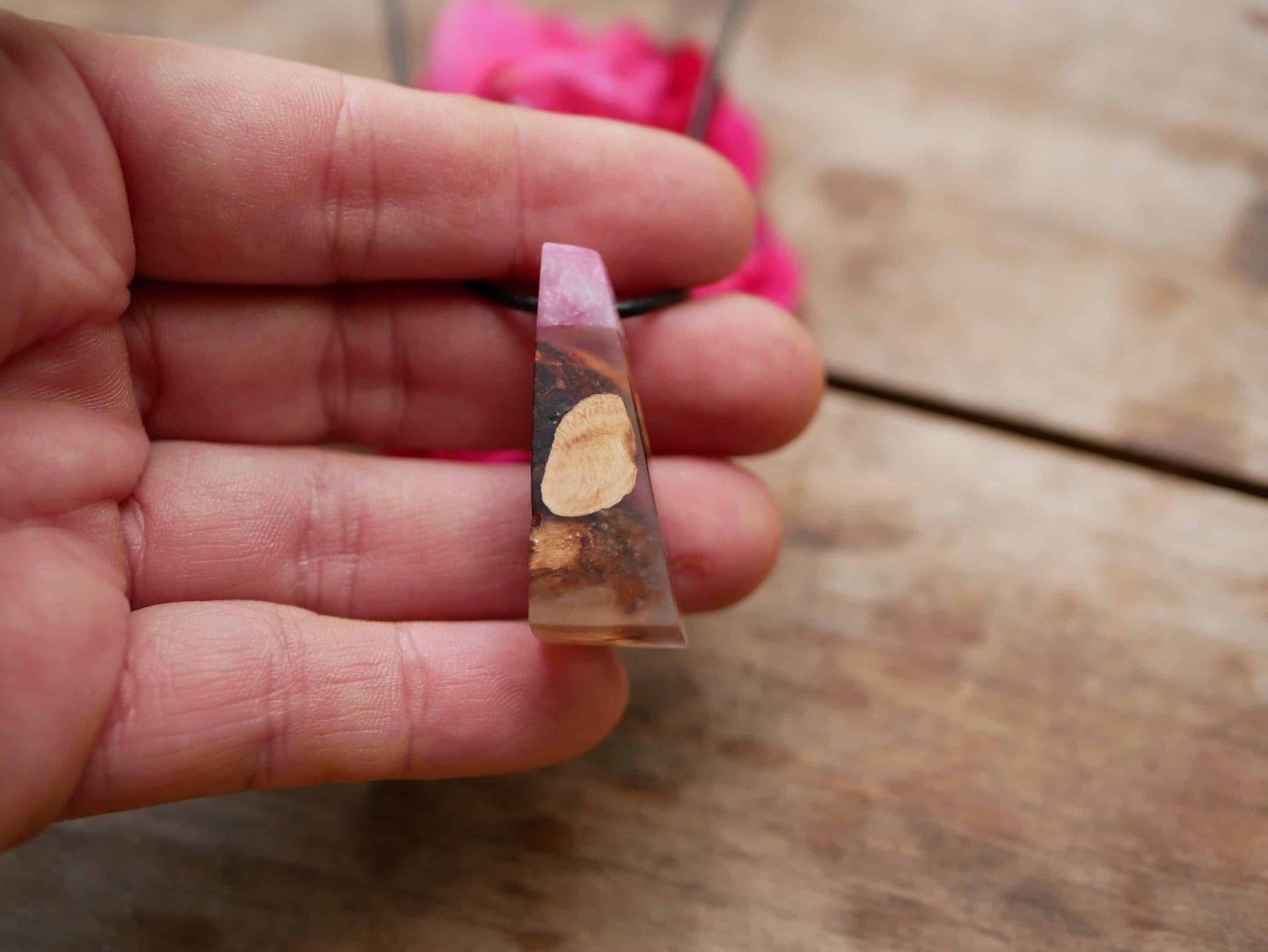 Baumperlen mit Epoxid Rose