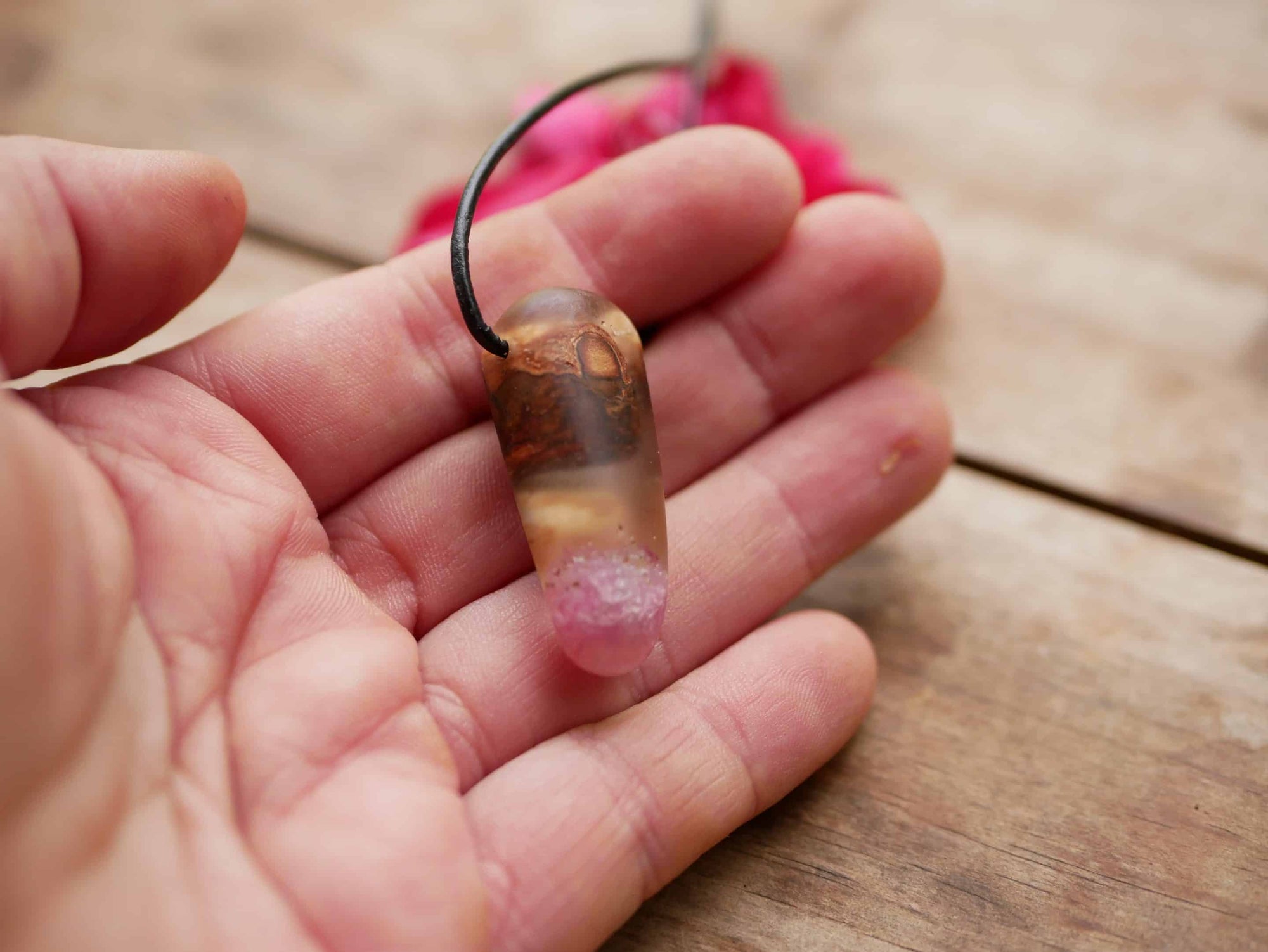 Baumperlen mit Epoxid Rose