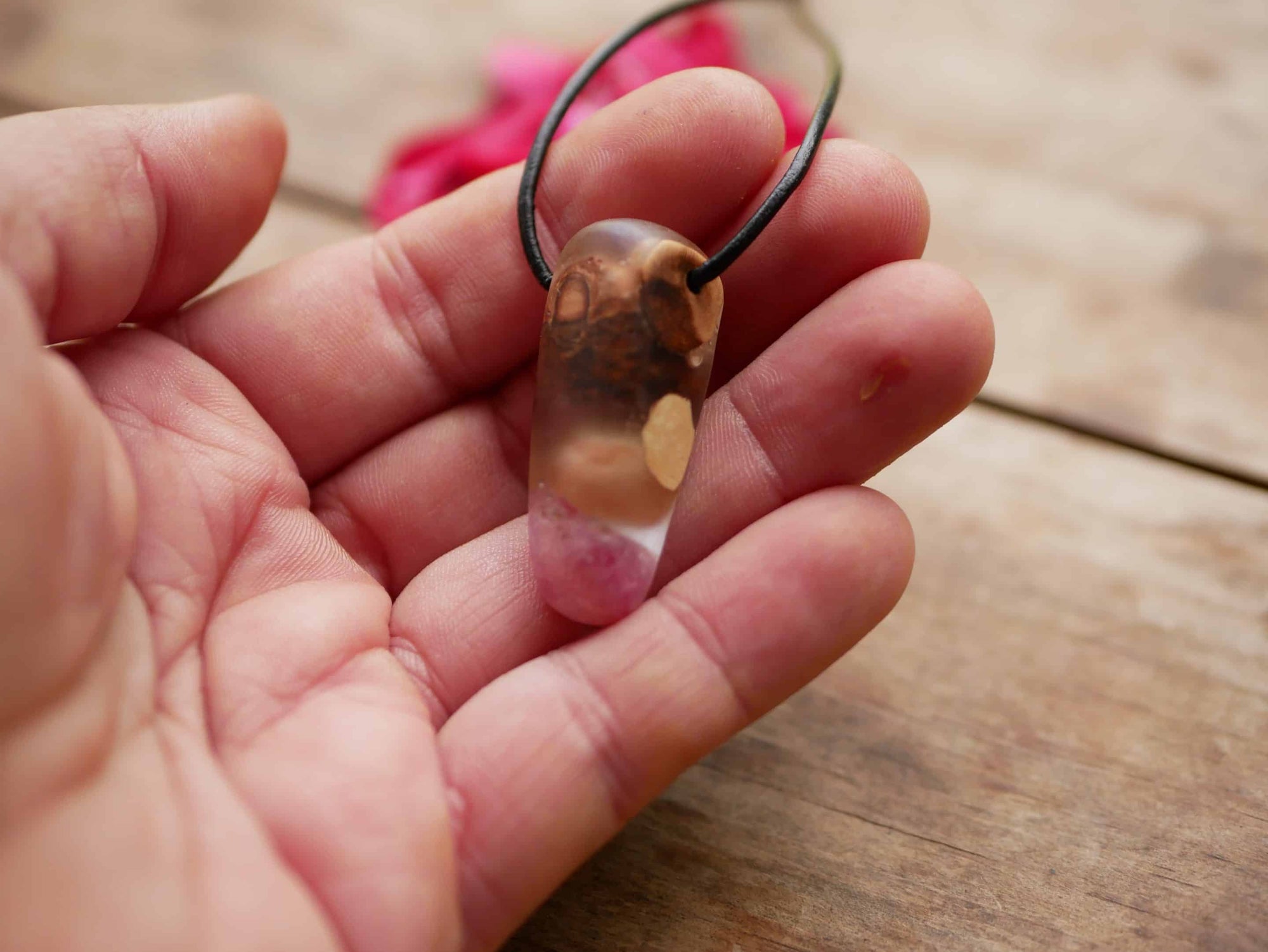 Baumperlen mit Epoxid Rose