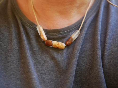 Kette aus 3 Baumperlen Gliedern