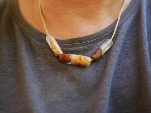 Kette aus 3 Baumperlen Gliedern