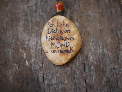 Baumperlenscheibe bis zum Mond mit Mondstein