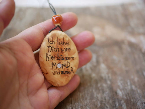 Baumperlenscheibe bis zum Mond mit Mondstein