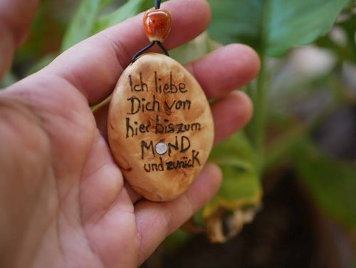 Baumperlenscheibe bis zum Mond mit Mondstein