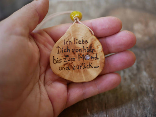 Baumperlenscheibe bis zum Mond mit Mondstein