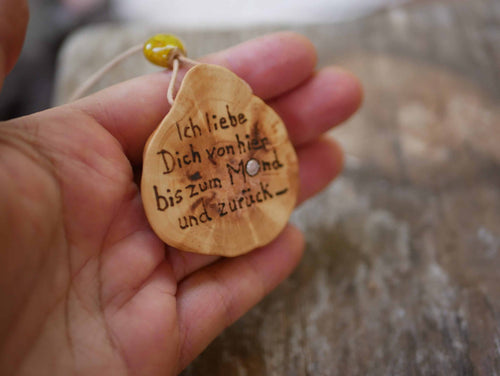 Baumperlenscheibe bis zum Mond mit Mondstein