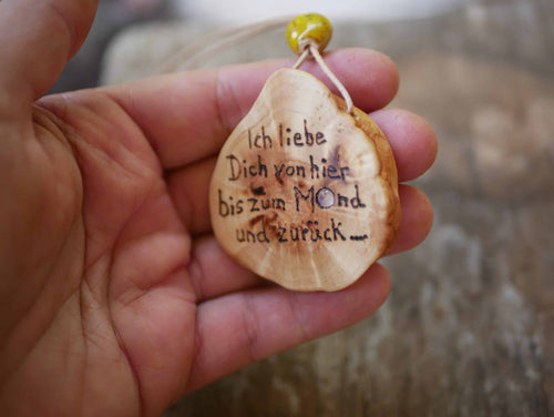 Baumperlenscheibe bis zum Mond mit Mondstein