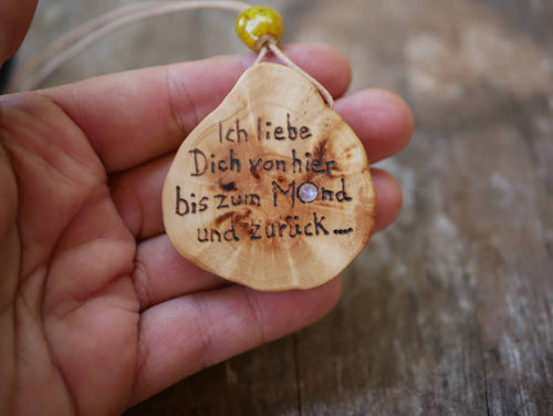 Baumperlenscheibe bis zum Mond mit Mondstein