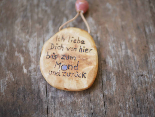 Baumperlenscheibe bis zum Mond mit Mondstein