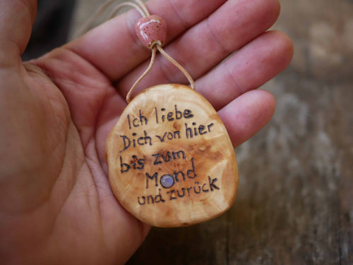 Baumperlenscheibe bis zum Mond mit Mondstein