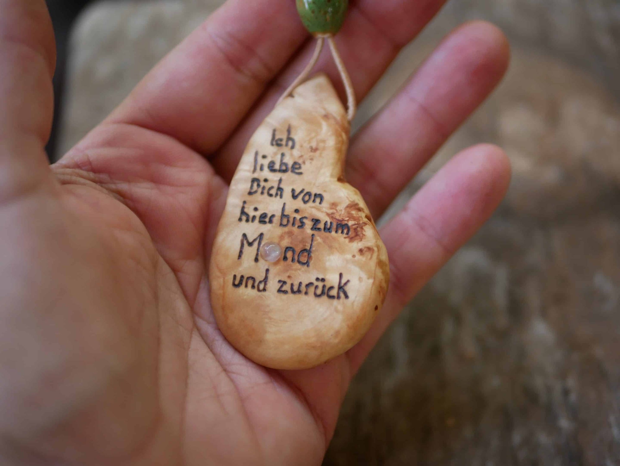 Baumperlenscheibe bis zum Mond mit Mondstein