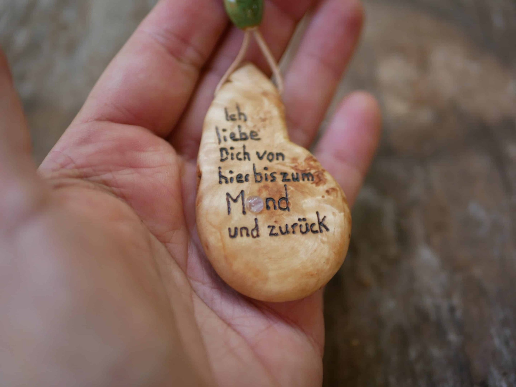 Baumperlenscheibe bis zum Mond mit Mondstein