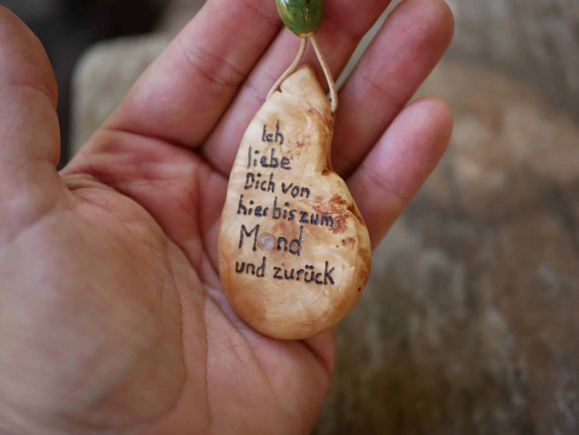 Baumperlenscheibe bis zum Mond mit Mondstein