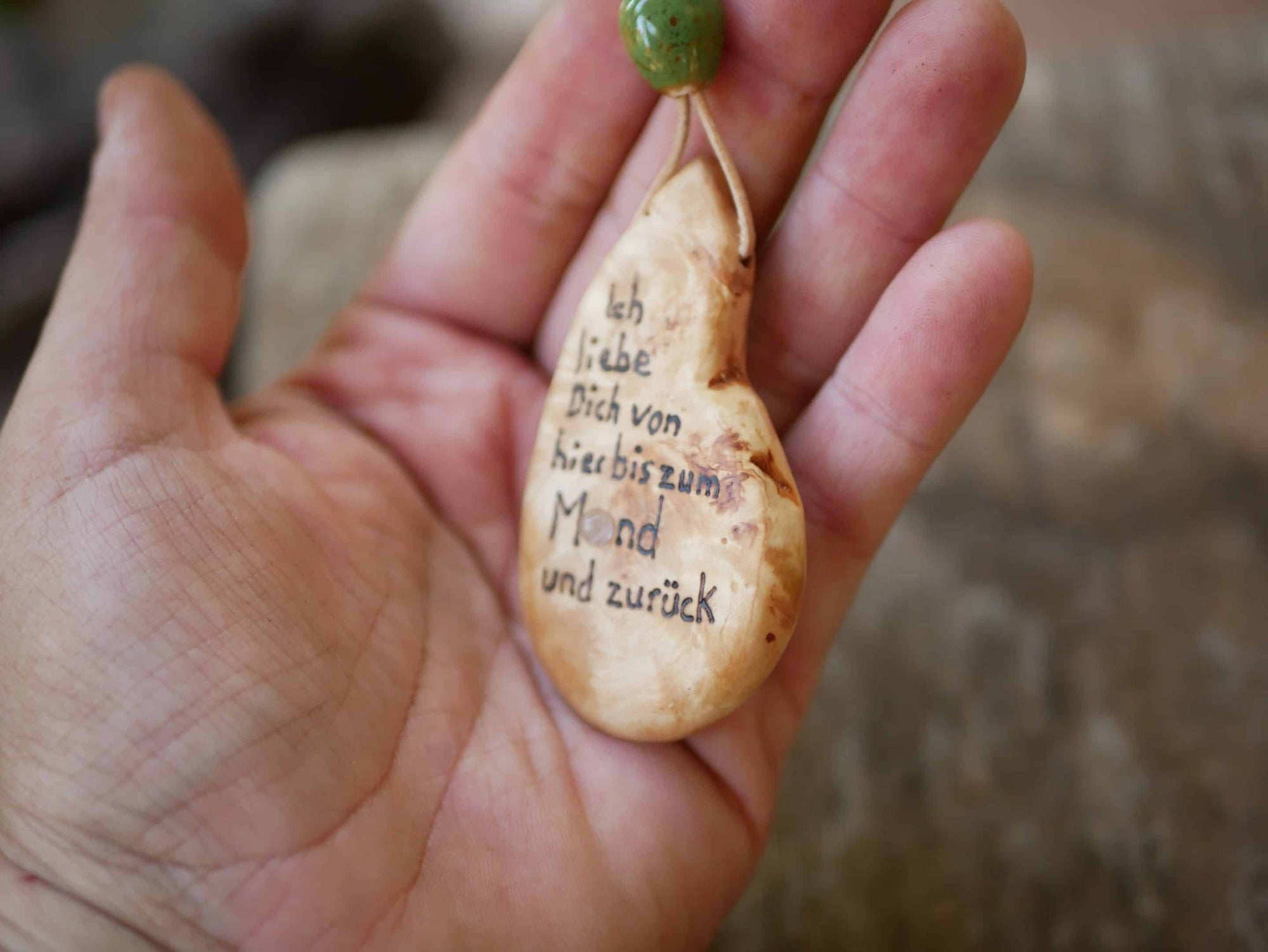 Baumperlenscheibe bis zum Mond mit Mondstein