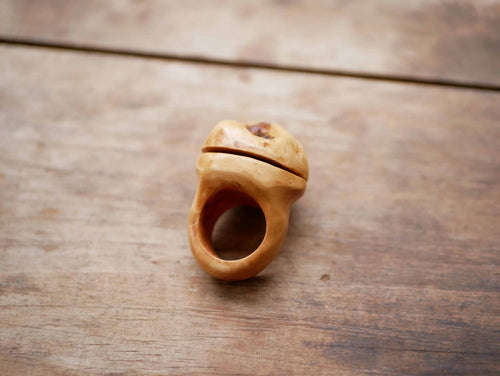 Baumperlen Ring Ringdose zum Öffnen