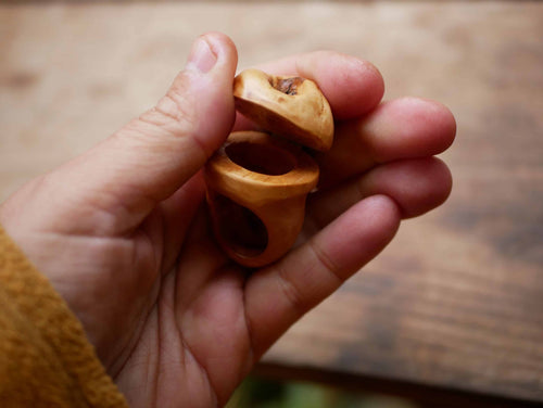 Baumperlen Ring Ringdose zum Öffnen