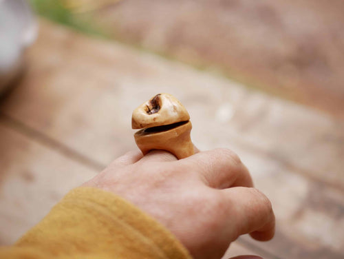 Baumperlen Ring Ringdose zum Öffnen