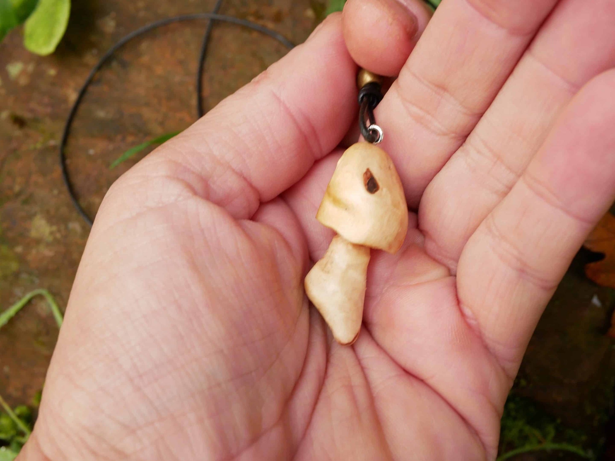 Pilze Kette aus Baumperle