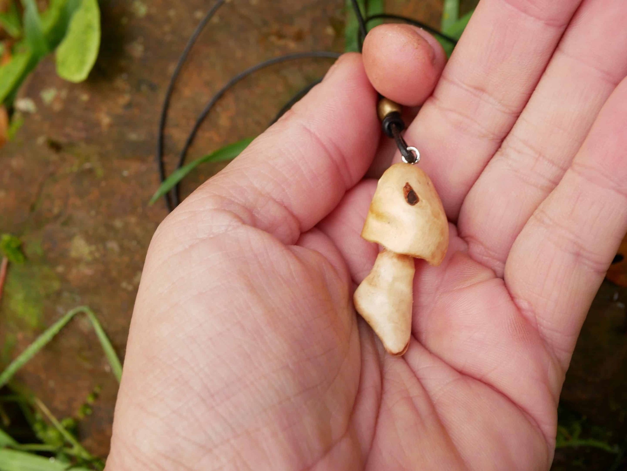 Pilze Kette aus Baumperle