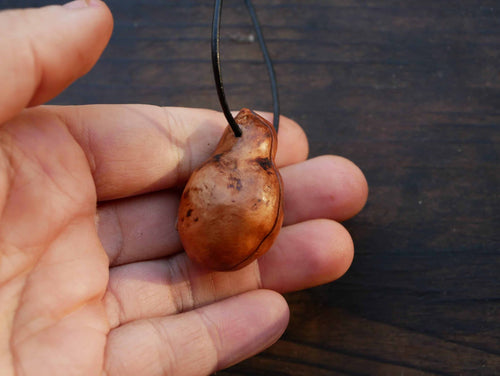 Medaillon aus Baumperle mit Büchlein