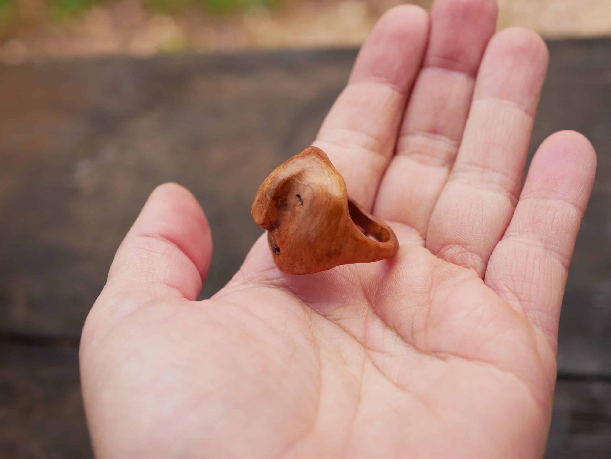 Wichtel Ring aus Baumperle