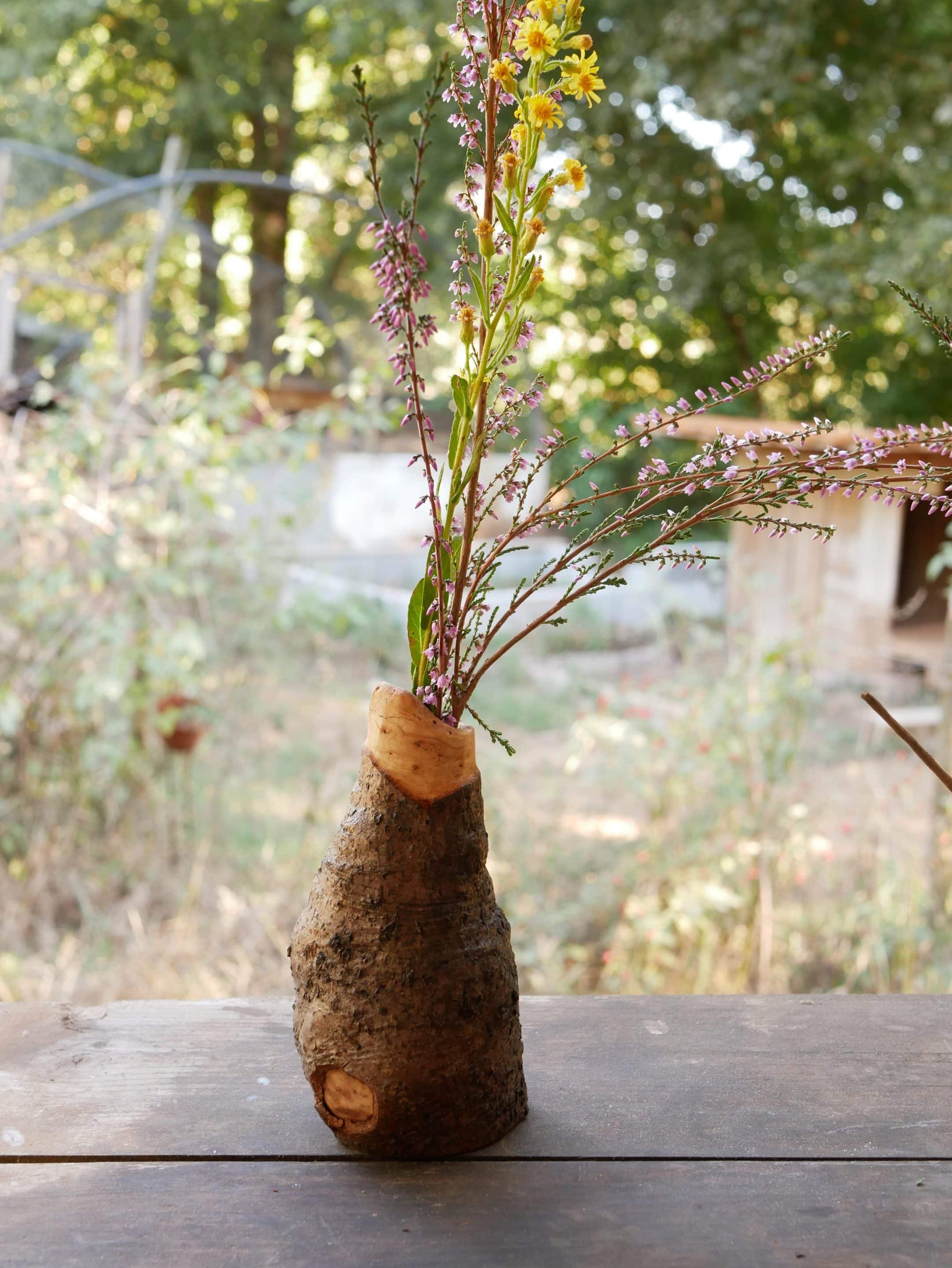 Vase aus Großer Baumperle für Trockenblumen
