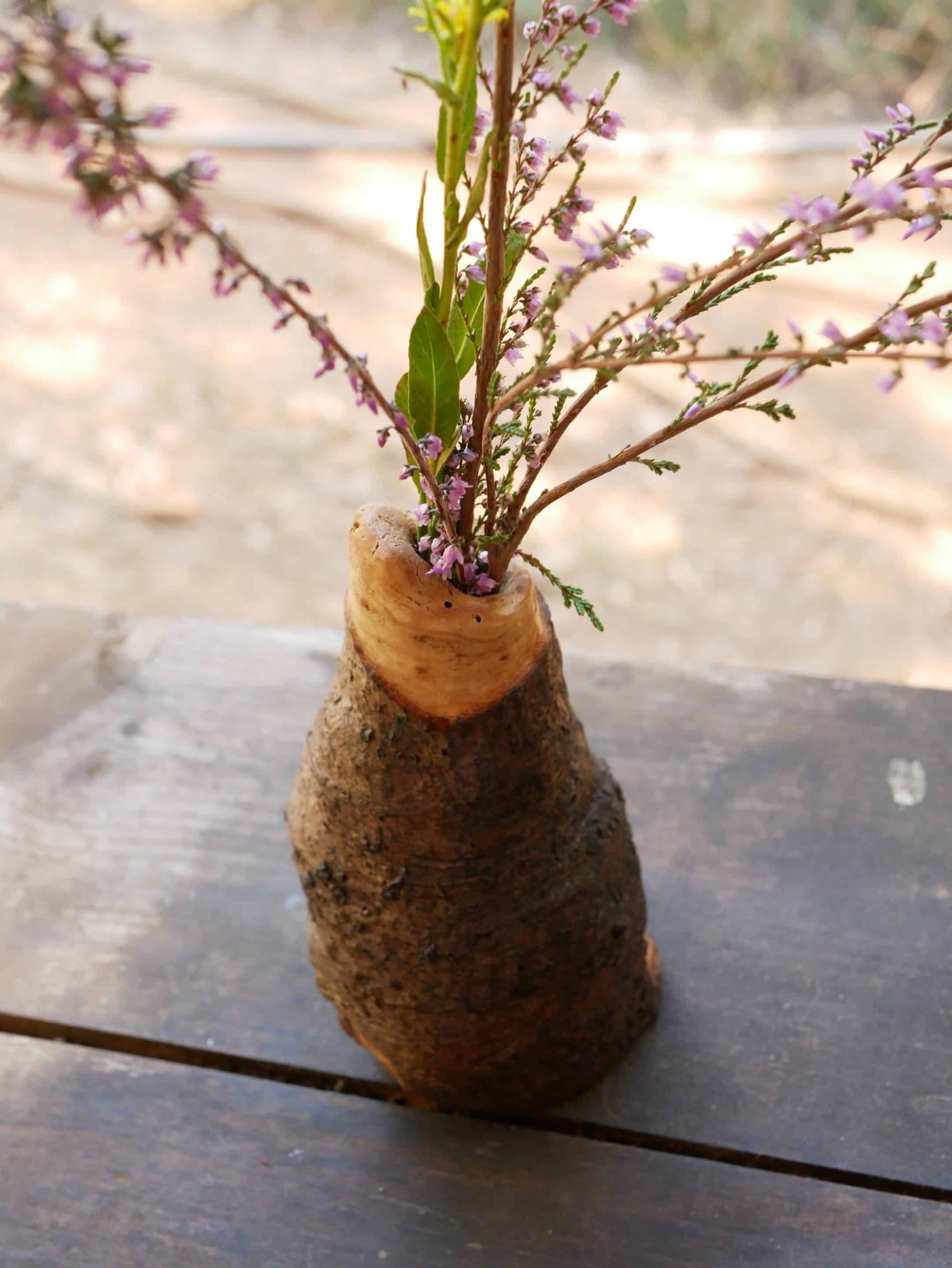 Vase aus Großer Baumperle für Trockenblumen