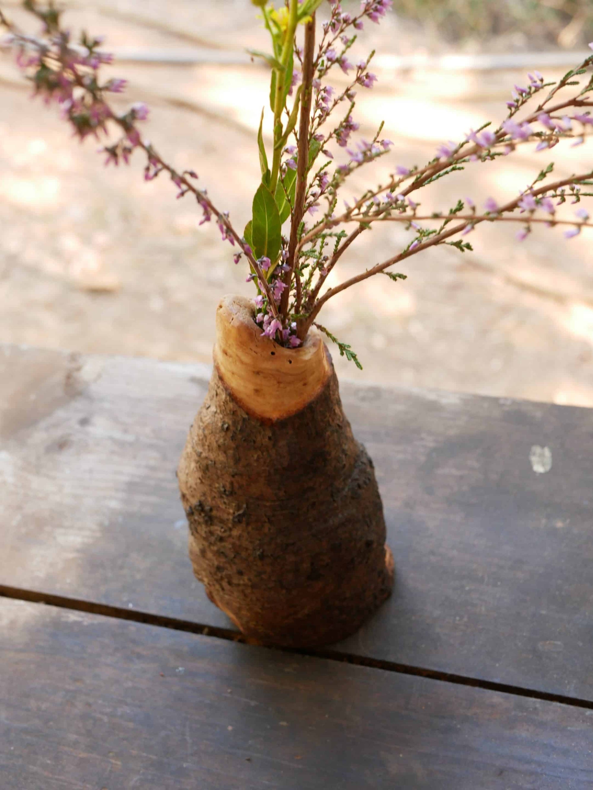 Vase aus Großer Baumperle für Trockenblumen