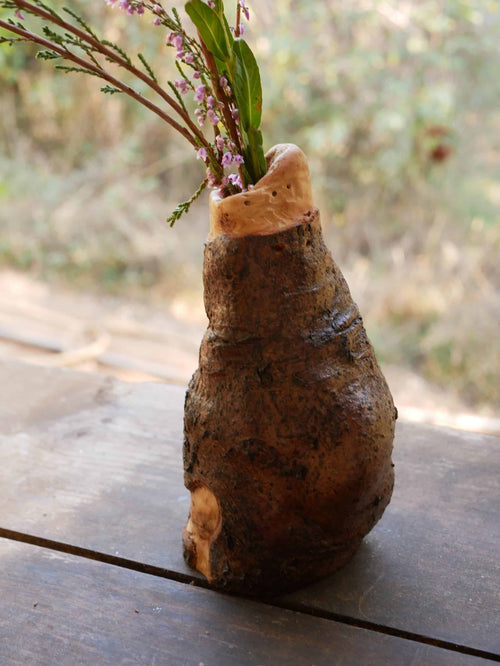 Vase aus Großer Baumperle für Trockenblumen