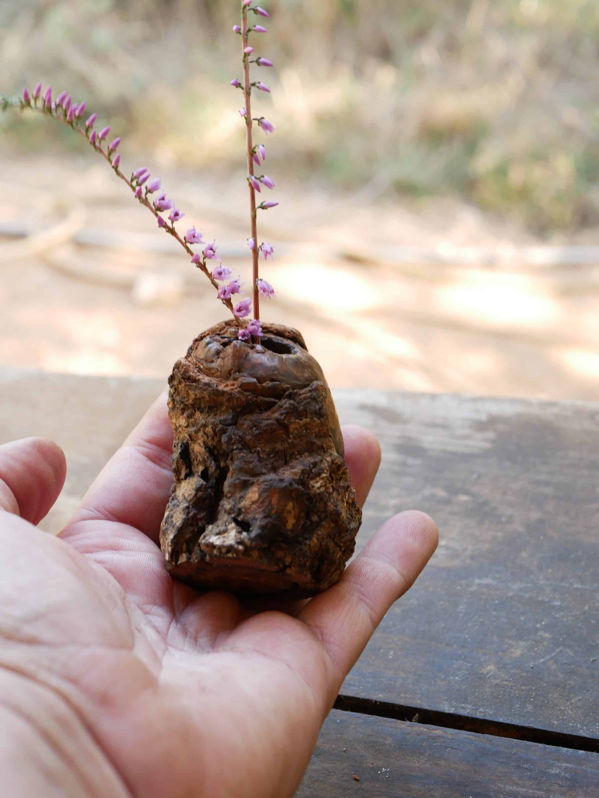 Vase aus Großer Baumperle für Trockenblumen