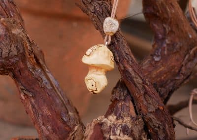 Baumperlenkette ein kleines Pilzhaus