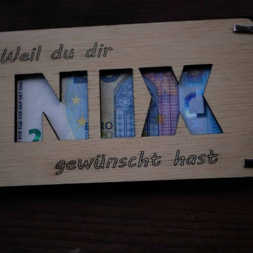 Lasercut Geld Geschenk