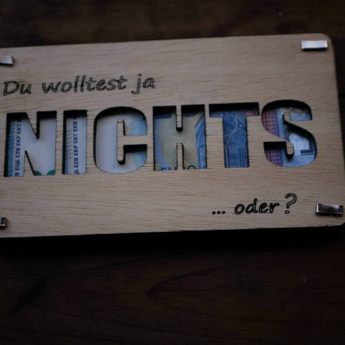 Lasercut Geld Geschenk