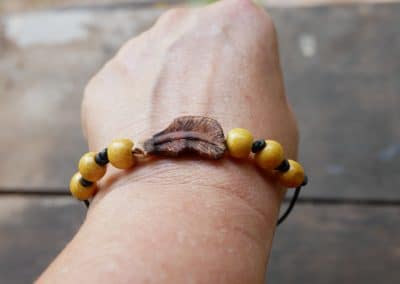 Armband Feder Baumperle