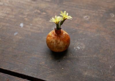 Kleine Mini Vase aus Baumperle gedrechselt