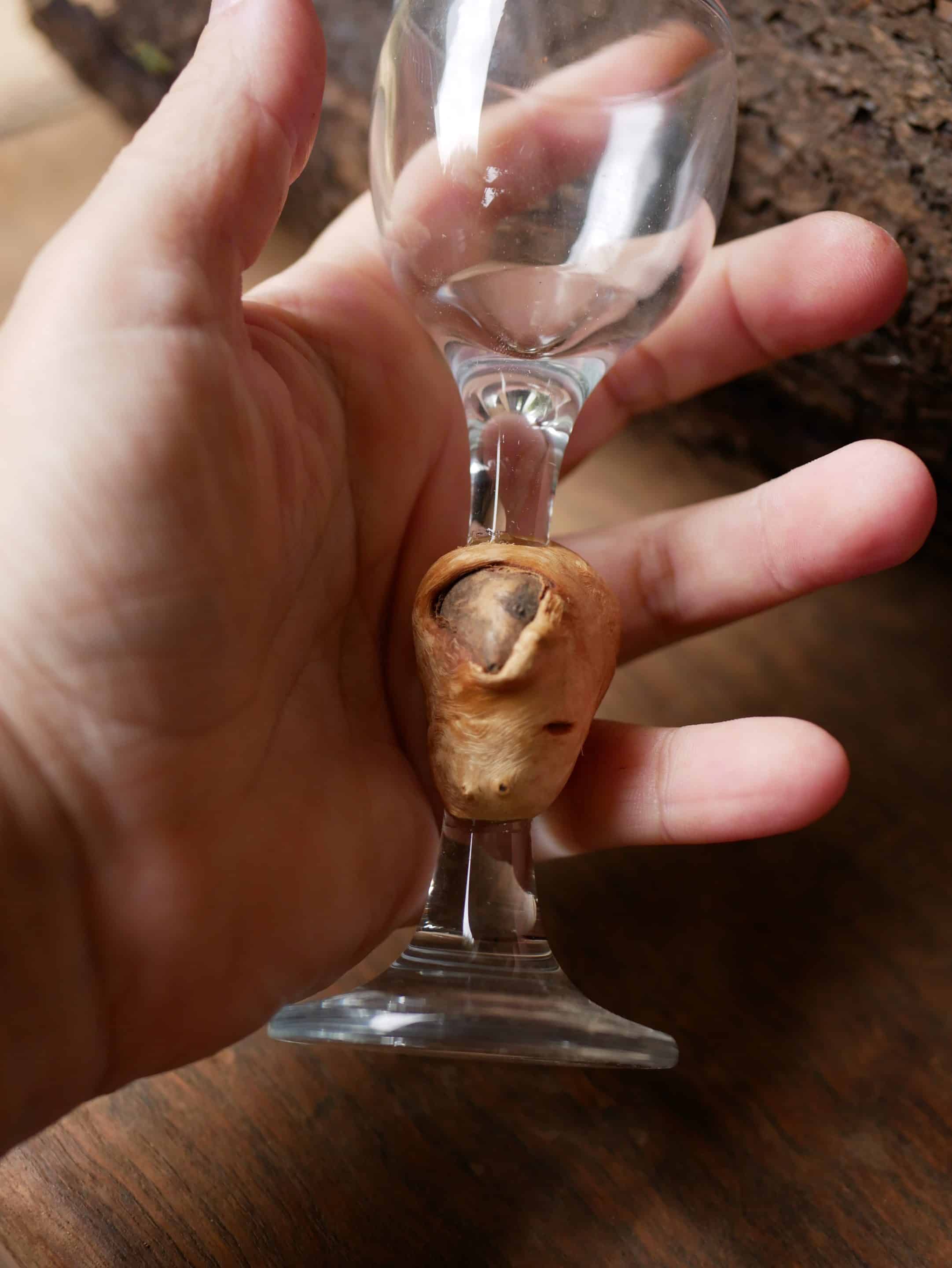 Likörglas mit Baumperle