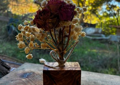 Trockenblumen Vase aus Olivenholz